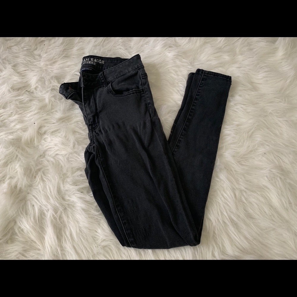faded black American Eagle jeans